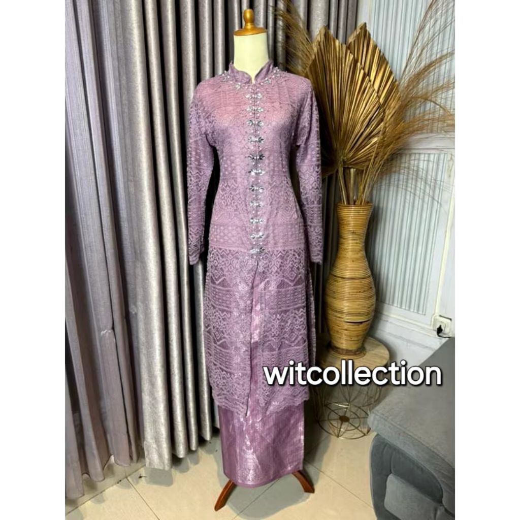 witcollection kebaya malika jumbo atasan brukat payet tunik payet