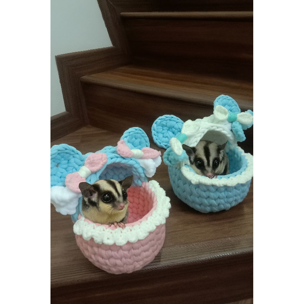 pouch rajut untuk sugar glider /pouch rajut untuk  hamster / tempat tidur sugar glider / tempat tidu
