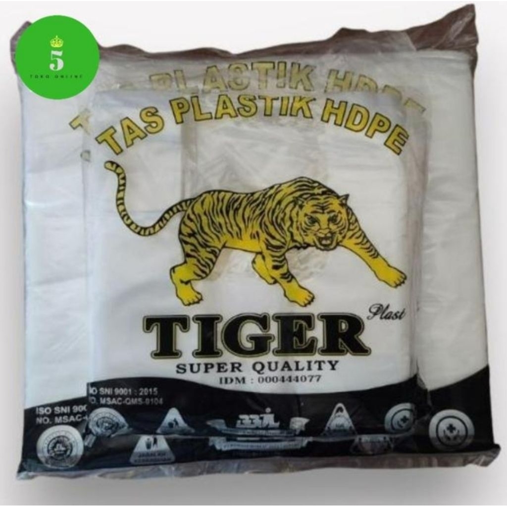 Kantong plastik kantong kresek merk Tiger bening ukuran 24