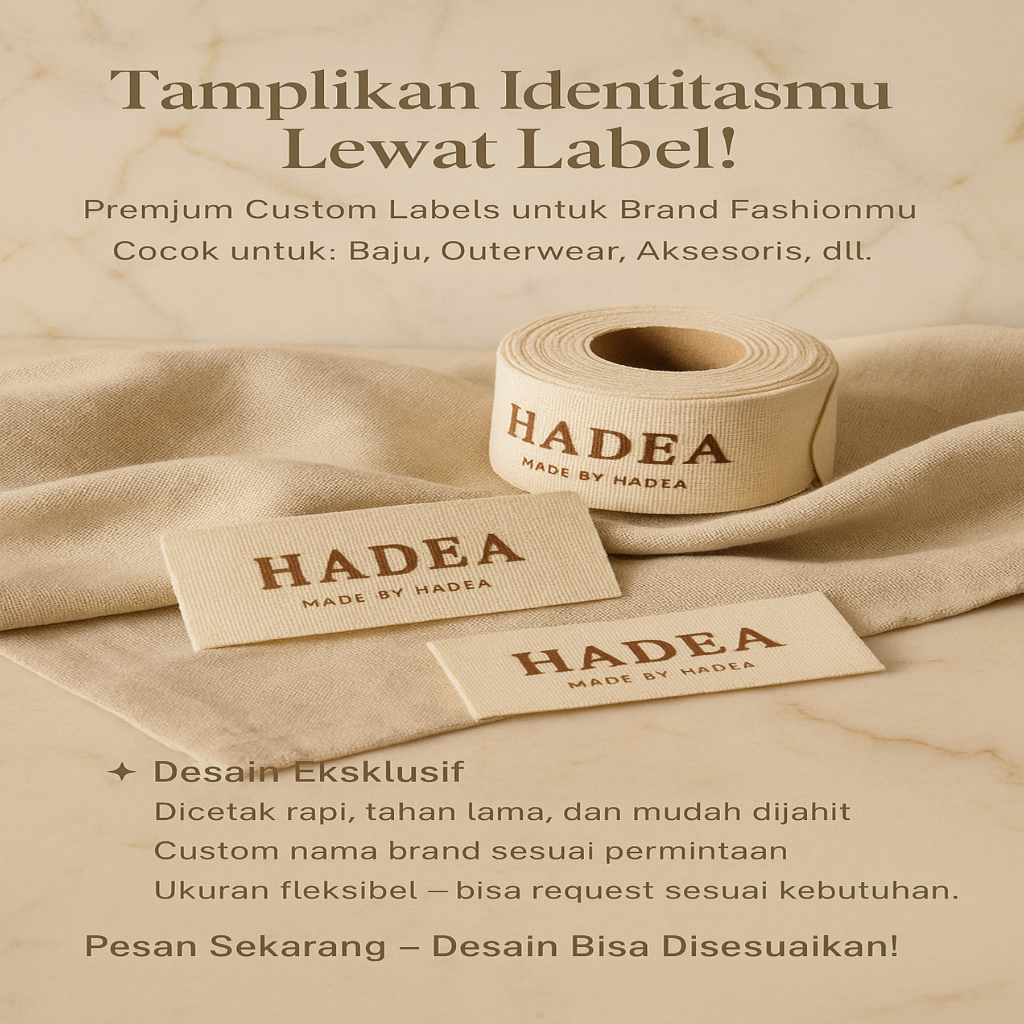 

Label Woven Damask Subtitute 100 PCS - Label Baju - Label Hijab