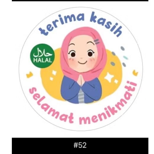 

stiker terimakasih halal,satu rol isi 500 pics stiker