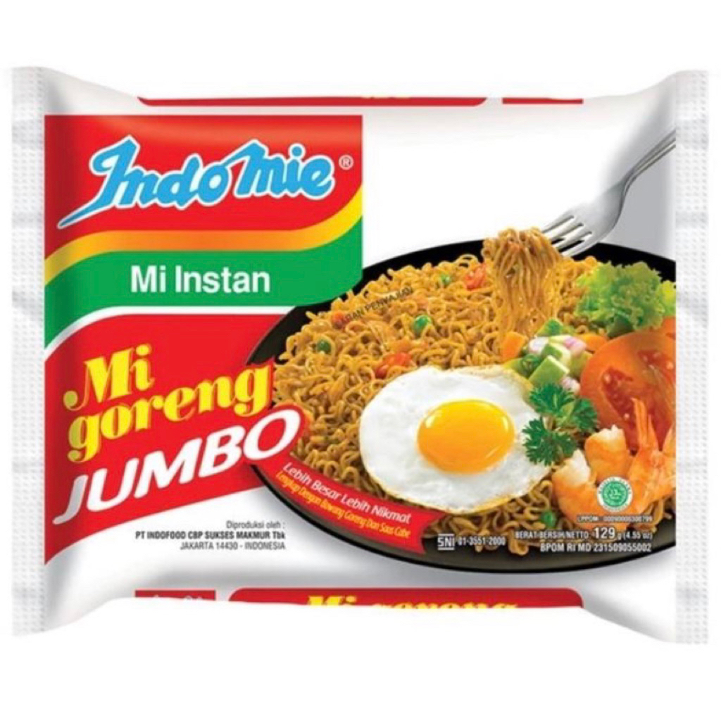 

Indomie Mie Instan Goreng Jumbo Spesial 129 Gram ( 5 Pcs - 10 Pcs )