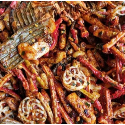 

Seblak campur mix pedas gurih daun jeruk