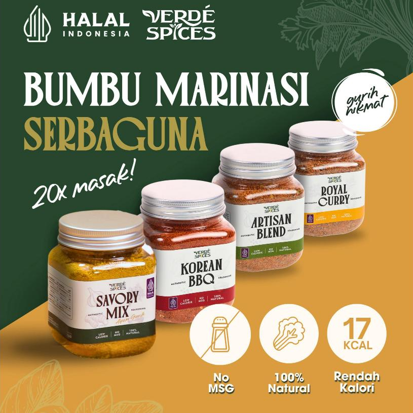 

Verde Spices Dray Rub Botol 100gr Bumbu Marinasi BBQ Rendah Kalori Serbaguna Rempah Bubuk Masak Diet Mix