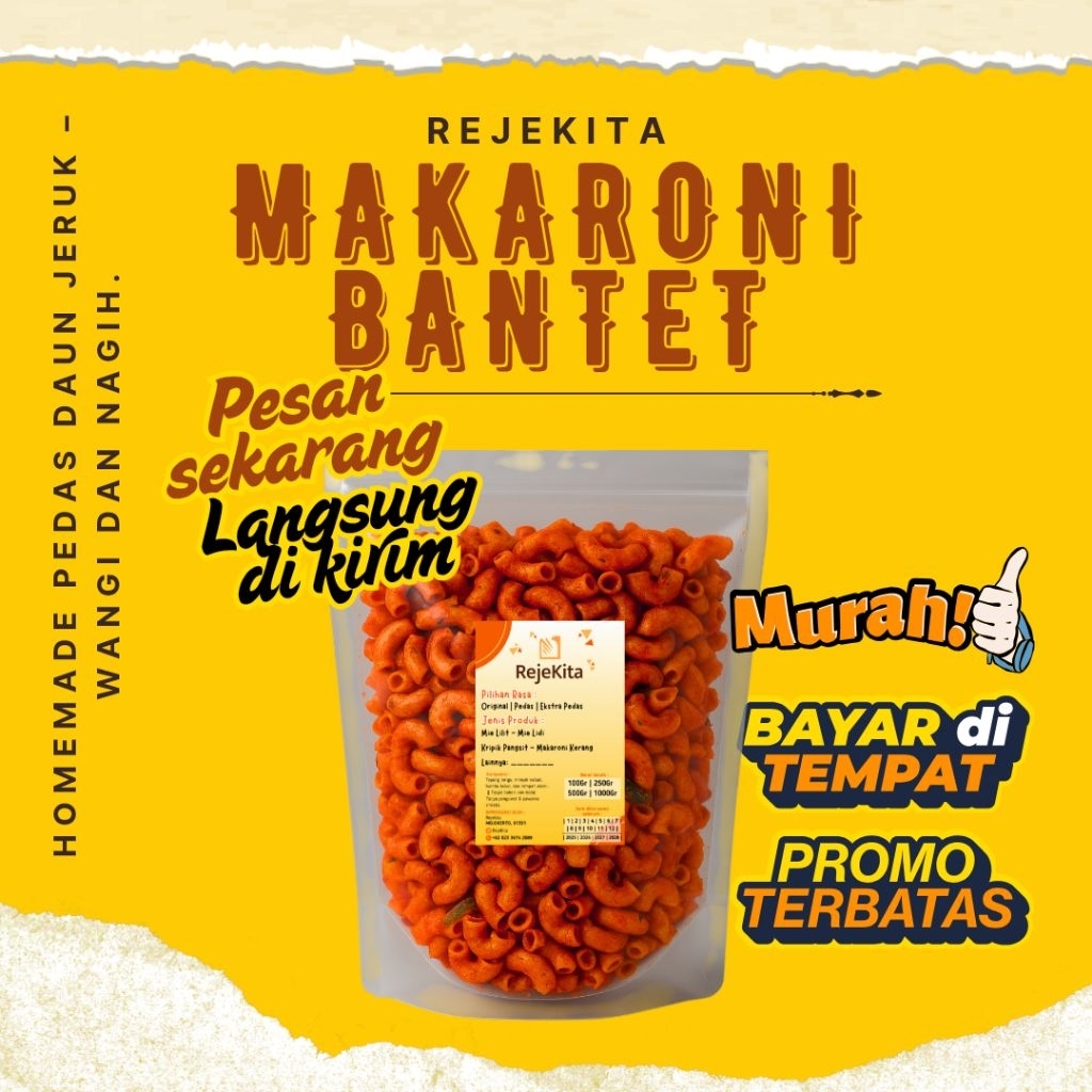 

Makaroni 500 Gram Cikruh Bantet Usus Pipa Pedas Daun Jeruk DJ – RejeKita