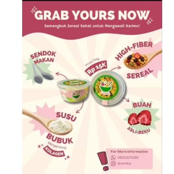 

Cemilup Oatmeal Super Premium: Kelezatan Mix Berries Pilihan, Granola Panggang & Madu Murni Asli. Sarapan Sehat Kaya Serat Alami, Praktis & Penuh Energi. Solusi Cerdas Gaya Hidup Aktif & Diet Seimbang. Awali Hari Sempurnamu dengan Nutrisi Terbaik!