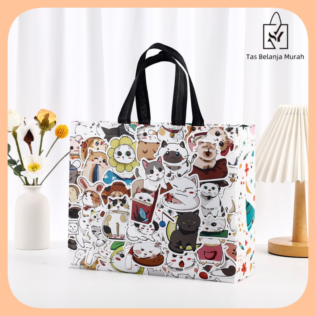 

Goodie bag-Tas Belanja tas Jinjing tas spunbond tas souvenir premium tebal dan kuat/Terlaris lipat jumbo/ waterproof/shopping bag Tas Belanja Murah Karakter Kartun-A68