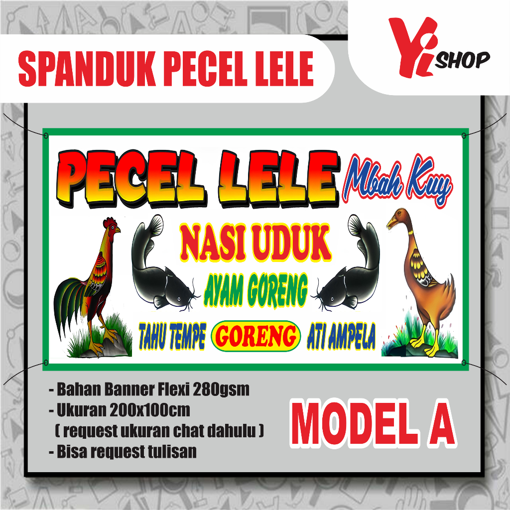 SPANDUK BANNER PECEL LELE SEAFOOD (BUKAN LUKIS) (BAHAN SPANDUK BANNER BUKAN BAHAN KAIN)