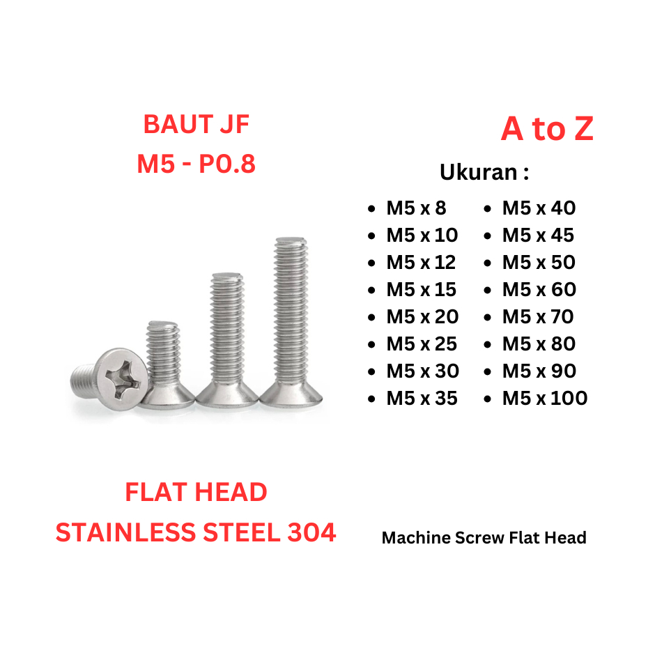 Baut FAB / JF(+) / FH M5 x 8 / 10 / 12 / 15 / 20 / 25 / 30 / 35 / 40 / 45 / 50 / 60 / 70 / 80 / 90 /
