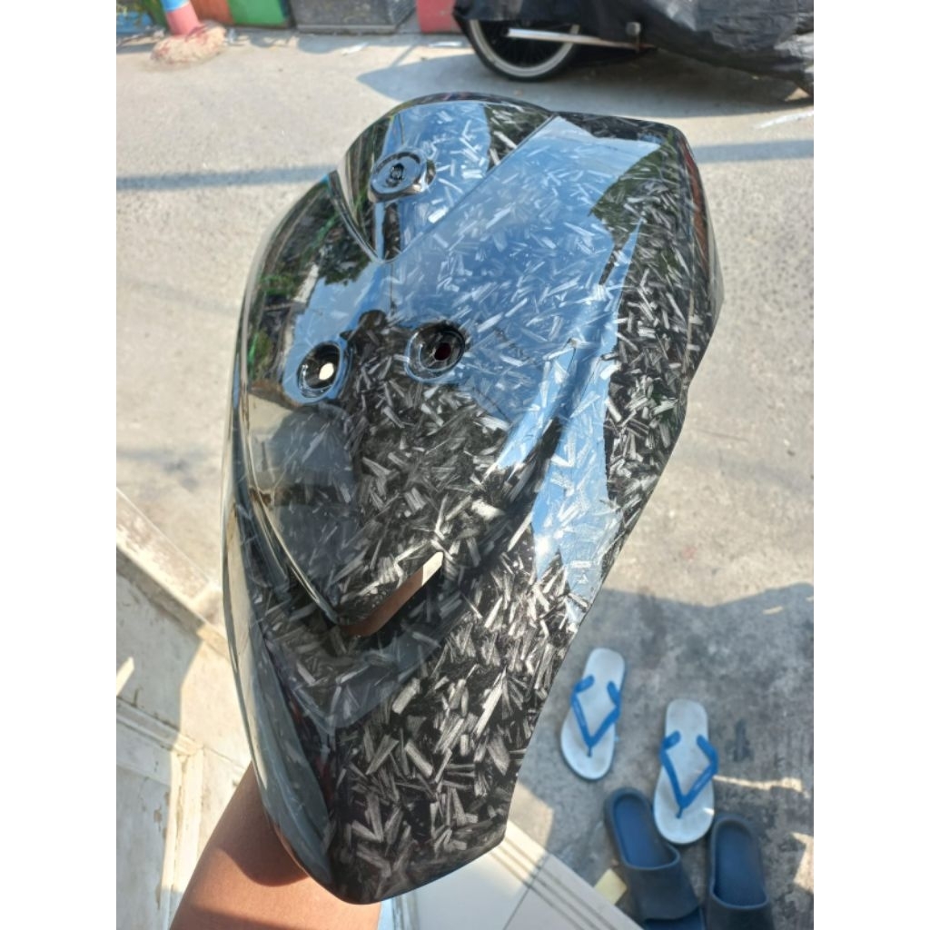 tameng depan Mio j karbon forget