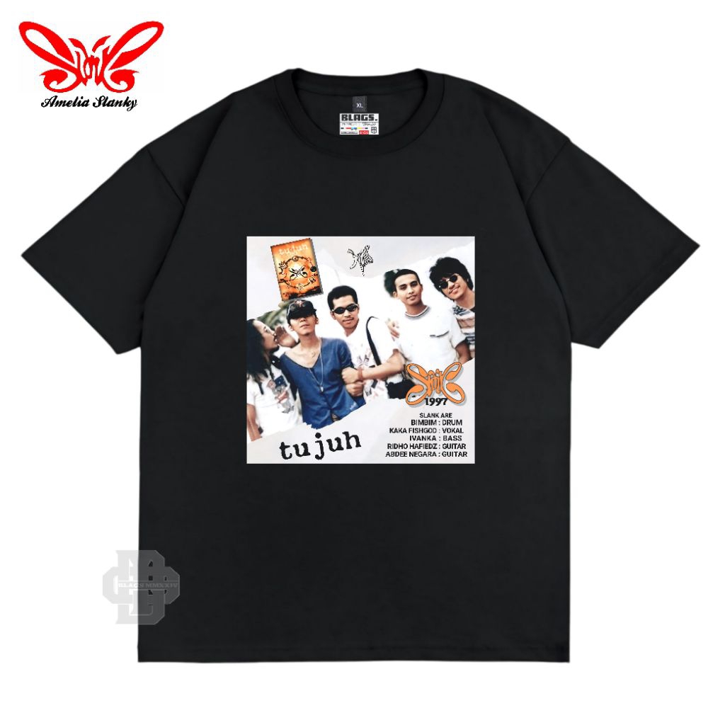 KAOS SLANK ORIGINAL - SLANK ARE ALBUM TUJUH  - KAOS SLANK DISTRO  - KAOS SLANK ORIGINAL POTLOT HITAM