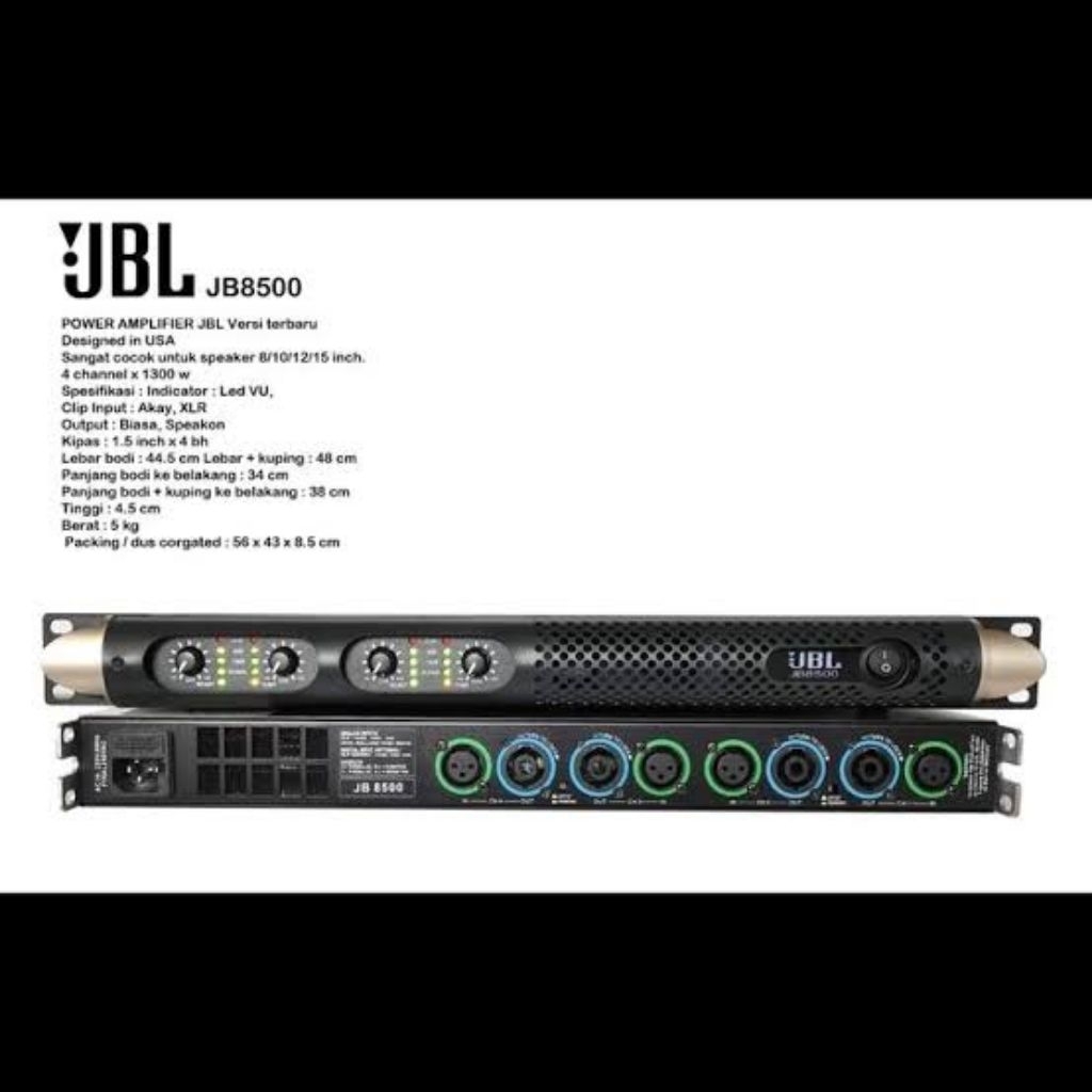 POWER AMPLIFIER JBL 4 CHANNEL JB8500 SWITCHING BARANG IMPOR CLASS D JB 8500