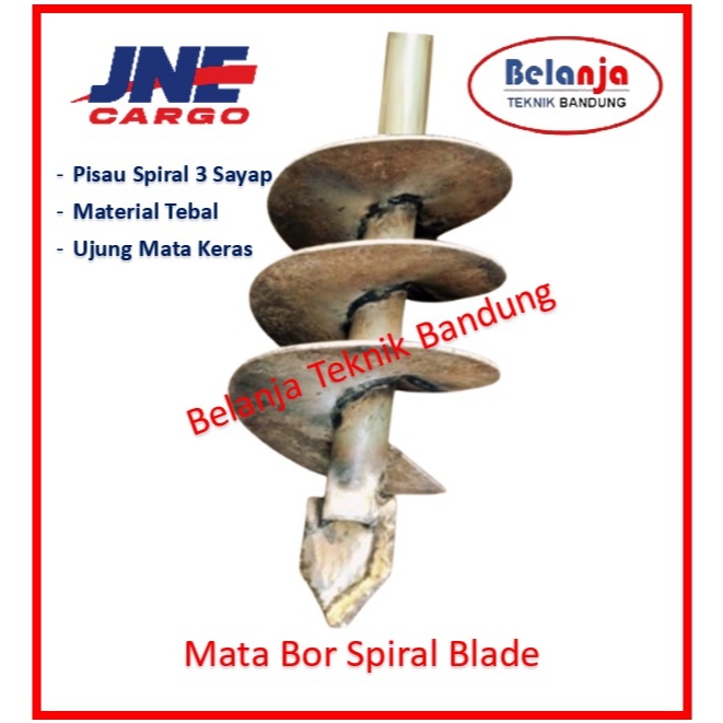 Mata Bor  Geologi Pisau Spiral 25 cm atau 10 Inchi  Bor Tanah Keras dan Berbatu Pengeboran Geologi
