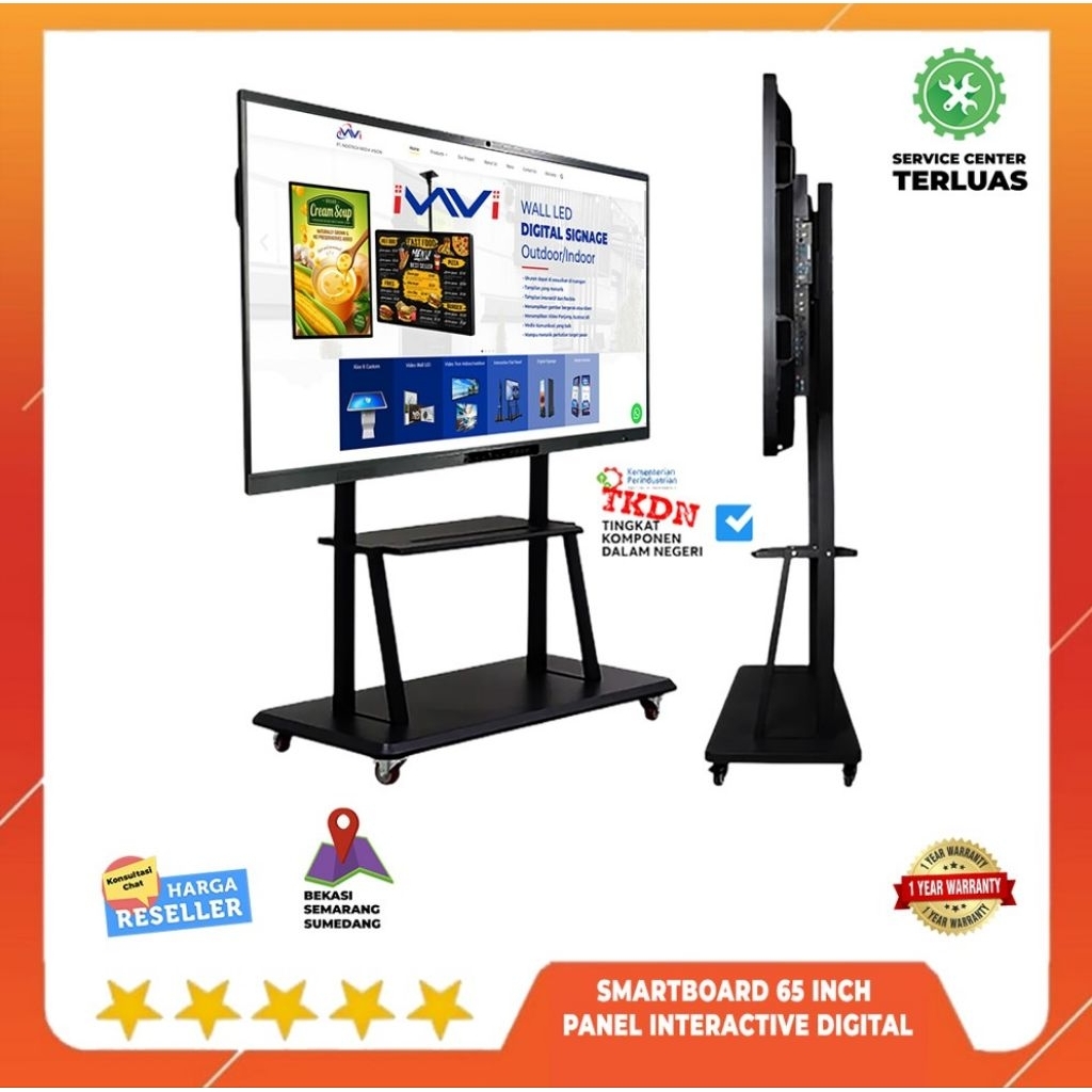Smartboard Interactive Flat Panel 65 Inch + Standing Bracket