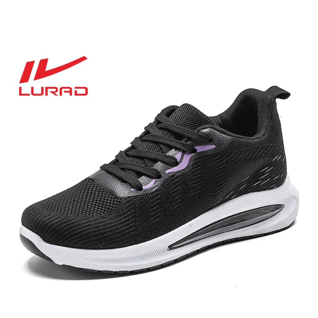 LURAD Sepatu Sneakers Wanita Sepatu Sekolah Hitam Polos Simple Sport Sepatu Cewek Olahraga Oke SF305