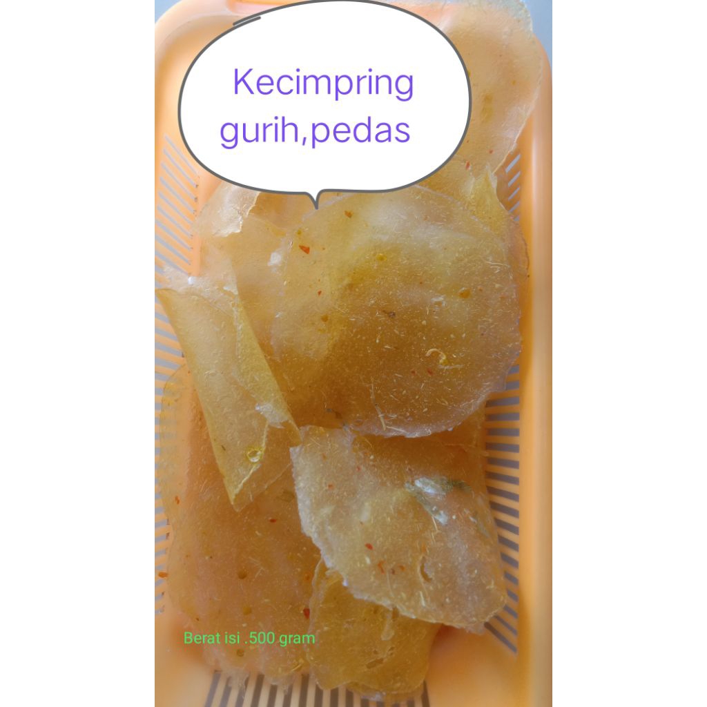 

Kecimpring Gurih pedas (mentah) barat isi.500 gram