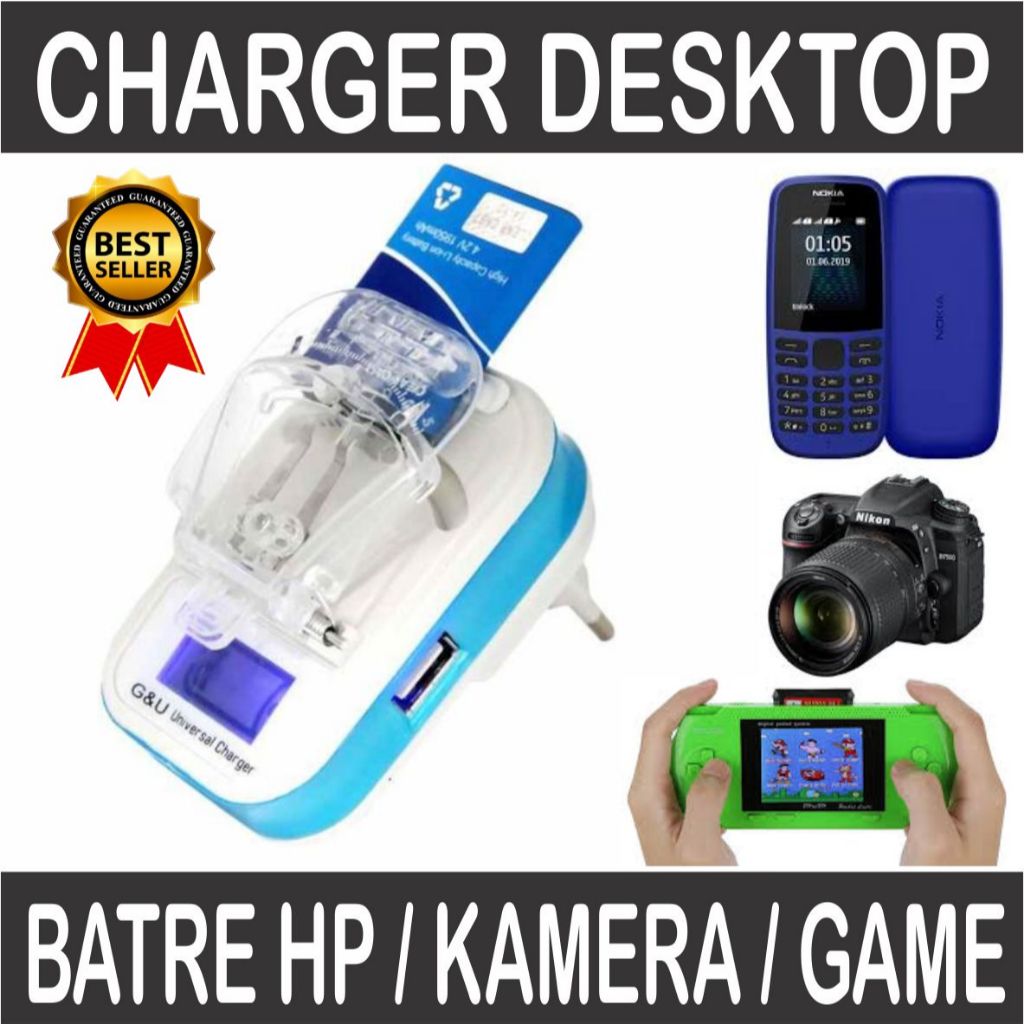 Charger Desktop Kodok Jepit Buat Carger Batre HP Jadul Nokia Esia Lama Nexian Mito Evercoss Advan Ci