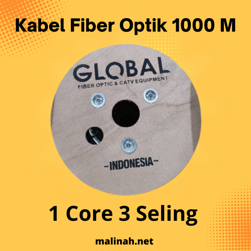Global Kabel Fiber Optik Drop Core 1 Core Single Mode 1000 Meter - FIBER OPTIK - GLOBAL