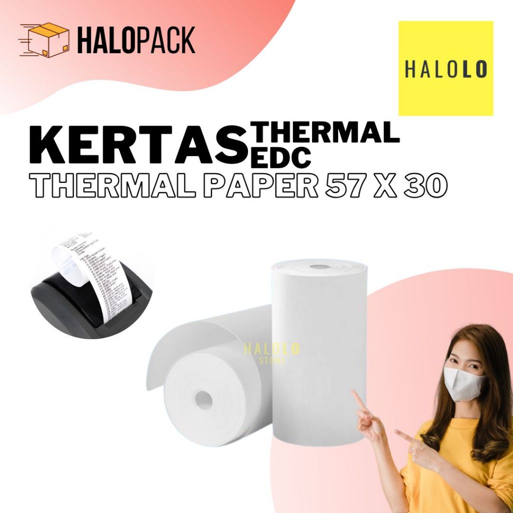 

Kertas Thermal Struk Kasir 57 x 30 mm Thermal EDC Paper Roll