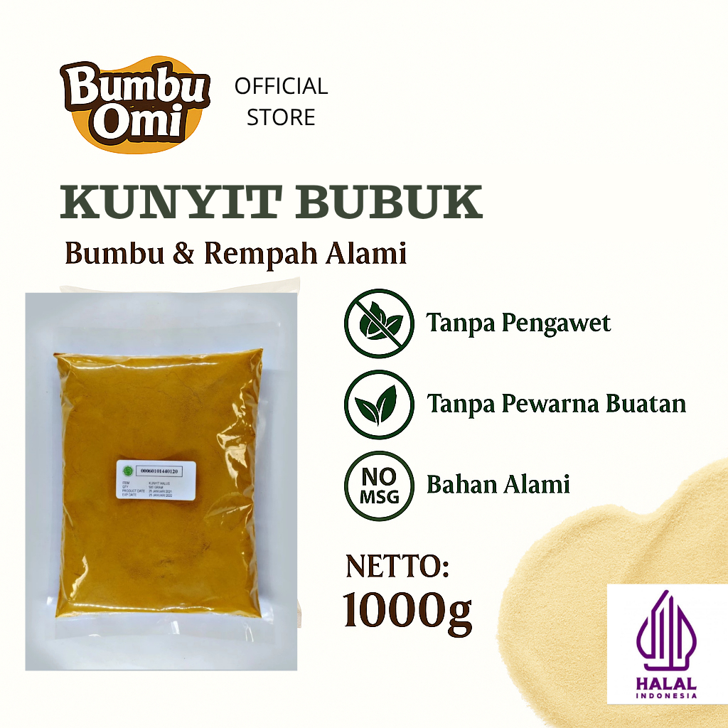 

BumbuOmi Kunyit bubuk asli /rempah bumbu masak herbal jamu