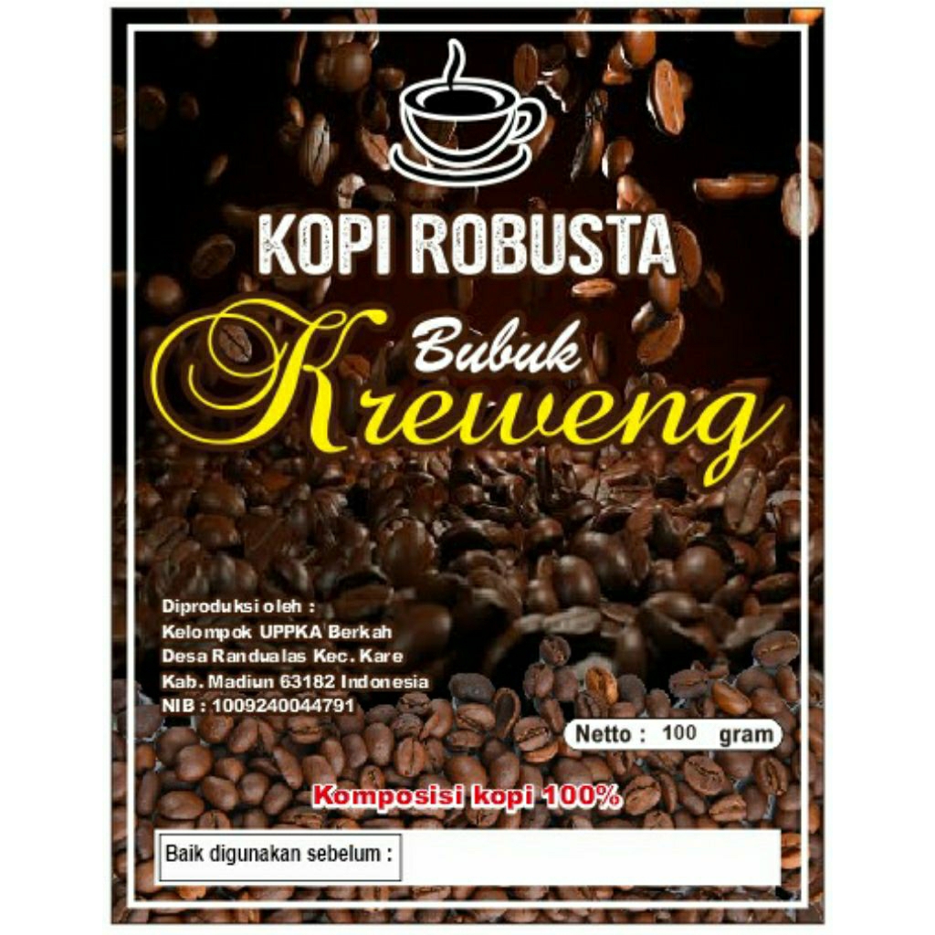 

Kopi Bubuk Robusta murni merk KREWENG tumang