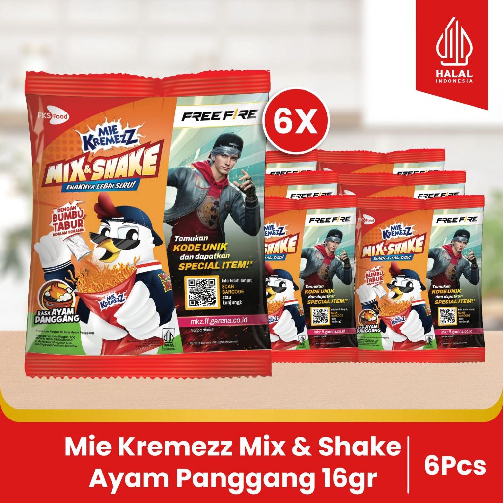 

Paket Bundling 6pcs - Mie Kremezz Mix & Shake - Ayam Panggang - 16gr