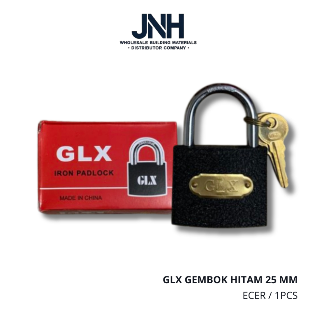 Ecer GLX Gembok Padlock Kunci Hitam Besi Kecil Laci Koper 25 MM