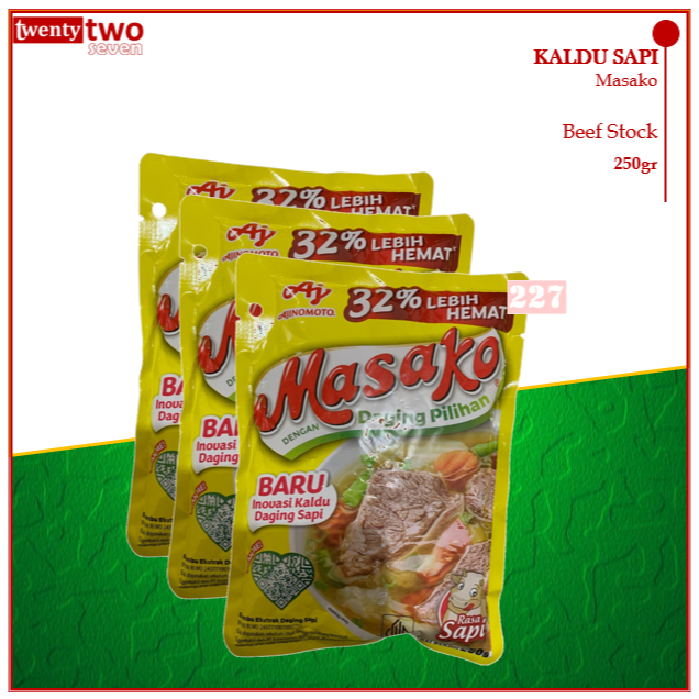 

Masako Kaldu Ayam Beef Stock Penyedap250gr
