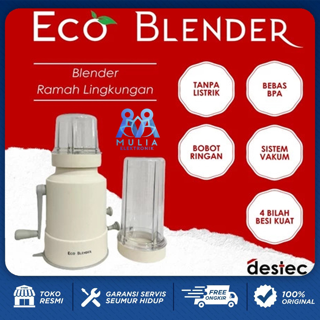 Destec Blender Tangan / Manual / Putar 2 tabung BMJ 205-B2 Blender Super Awet Anti Pecah SNI