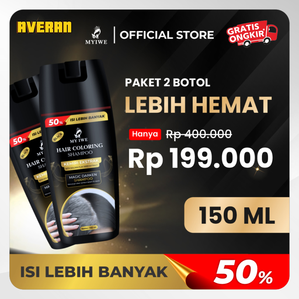 Myiwe hair coloring shampoo Anti Hair Loss 150ml Penghitam Rambut Putih Penghilang Uban Instant Samp
