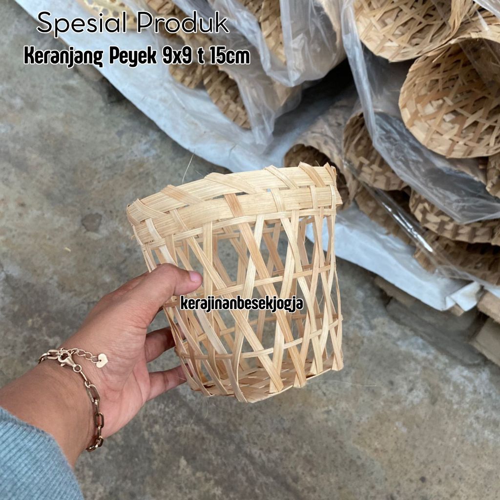 KERANJANG PEYEK | keranjang anyaman bambu keranjang bunga keranjang makanan keranjang daging