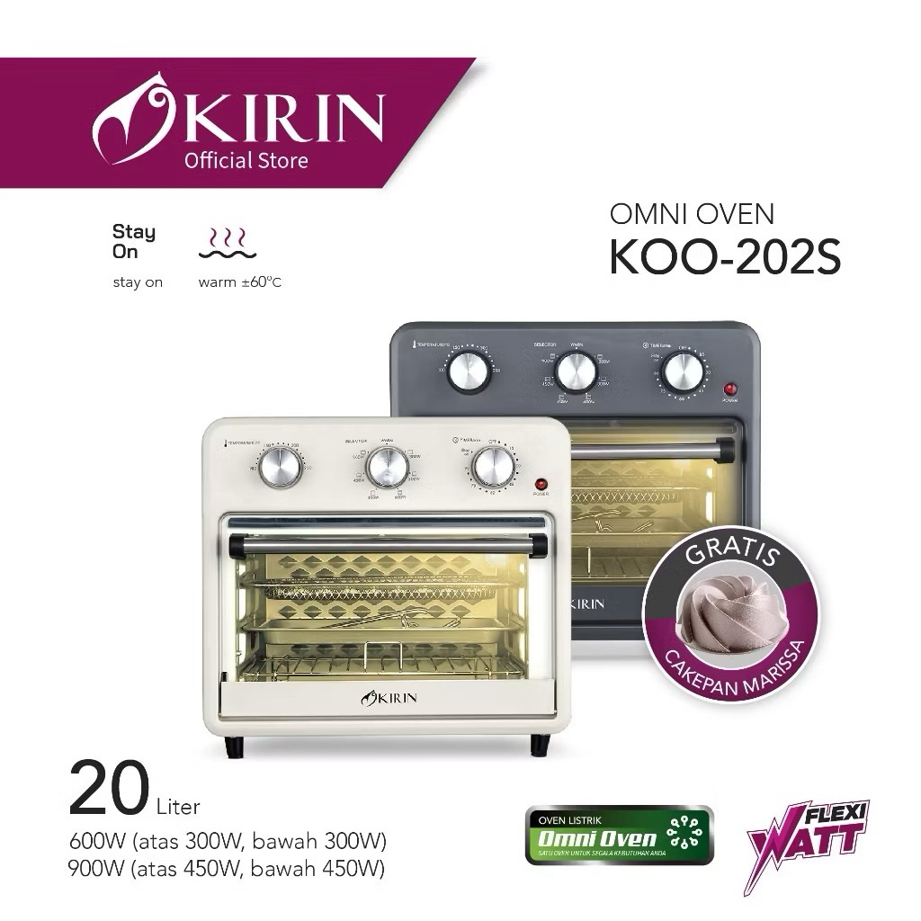 KIRIN - OVEN OMNI KOO FlexiWatt 20 Liter KOO-202S - Oven 20 Liter Kirin - Oven Listrik