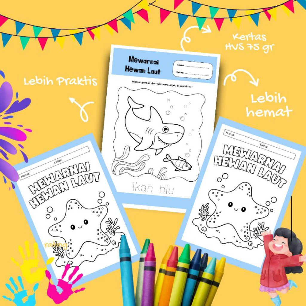 

Lembar kertas mewarnai