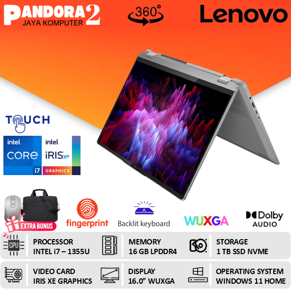 Lenovo Ideapad Flex 5 16 Intel i7 1355U 16GB 2TB SSD IPS 2in1 Touch Windows 11