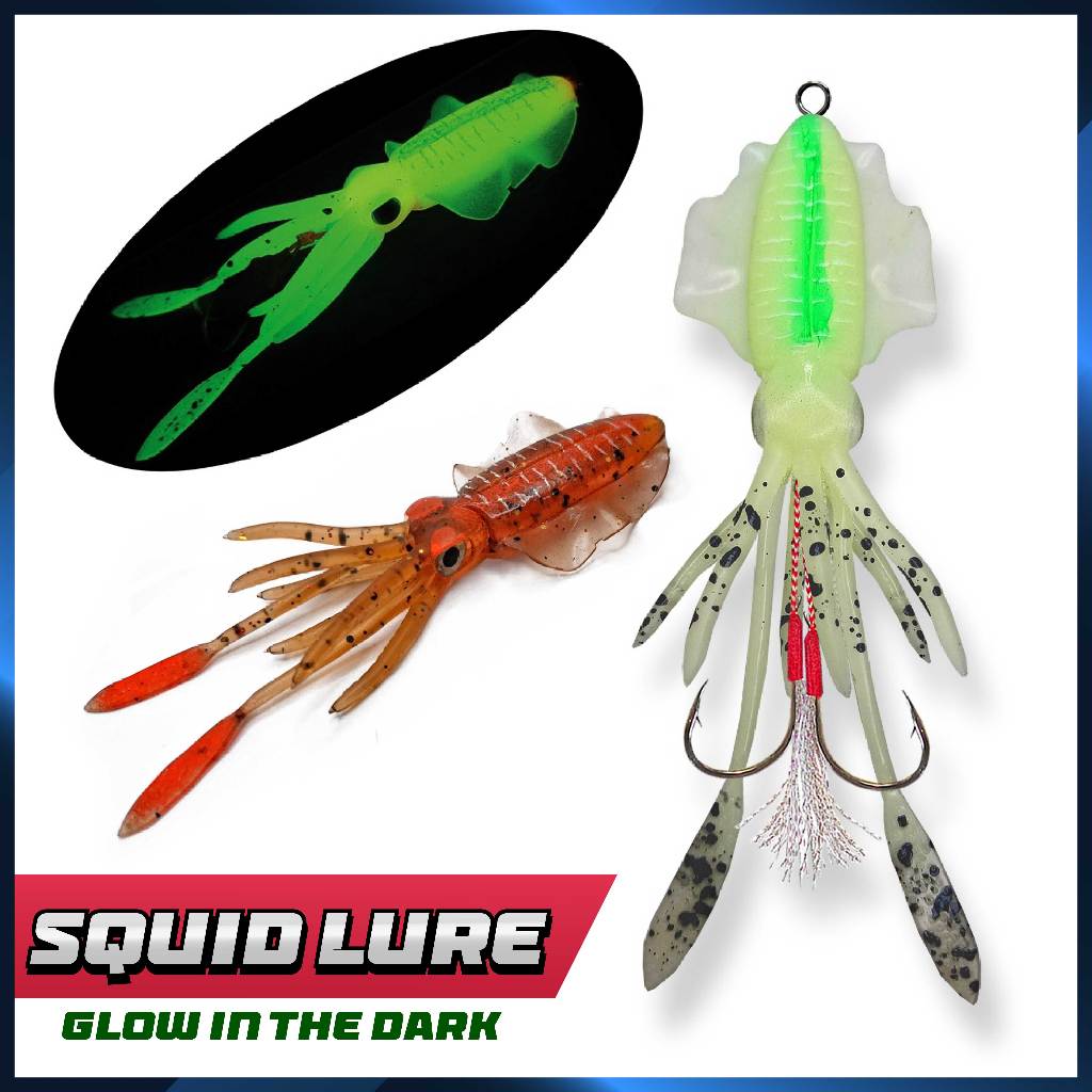 Umpan Pancing Casting Cumi Karet Size Realis Mirip Cumi Asli Bukan Chasebait Termasuk Hook Assist