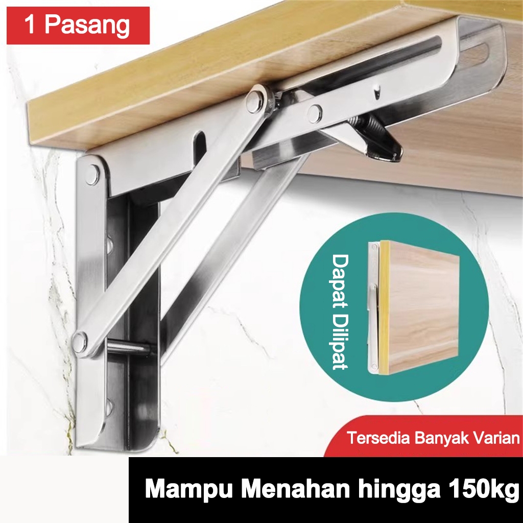 Grosir Siku Rak Lipat Stainless Bracket Tembok Dinding Meja Ambalan 8 10 12 14 Inch
