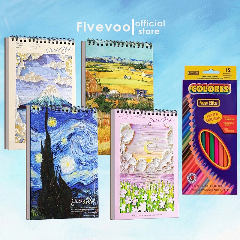 

FIVEVOO Paket Menggambar/ Bundling Buku Gambar dan Pensil/ Bundling Sketchbook dan Pensil Warna