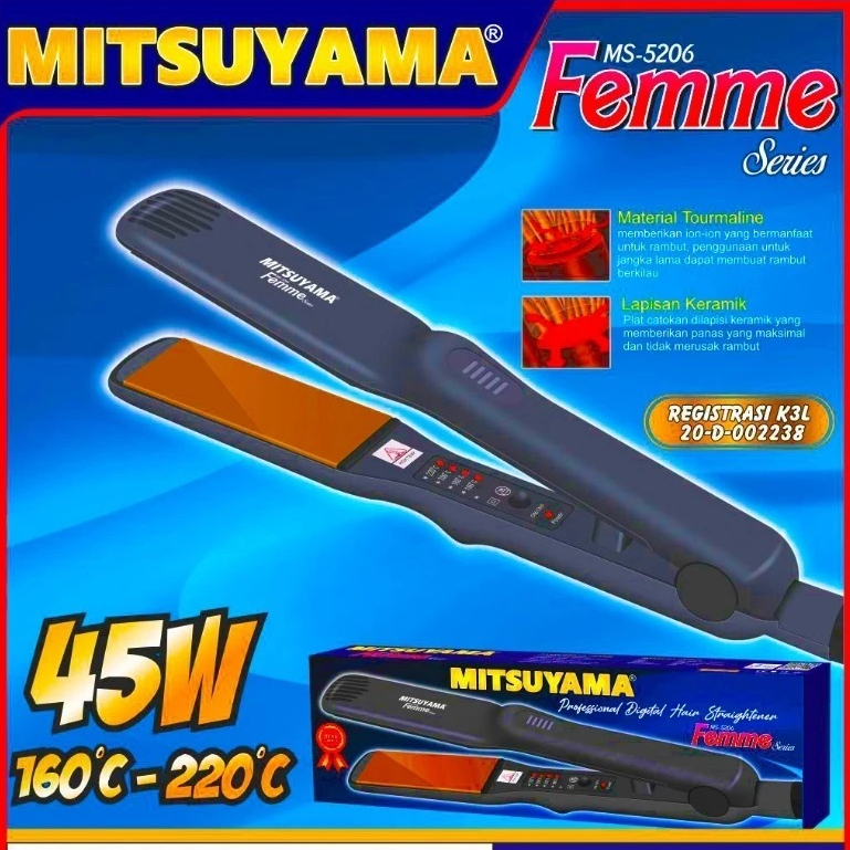 Mitsuyama Catok Rambut Flat Lebar Catokan Rambut Lurus Hair Straightener Iron catok Mitsuyama Femme