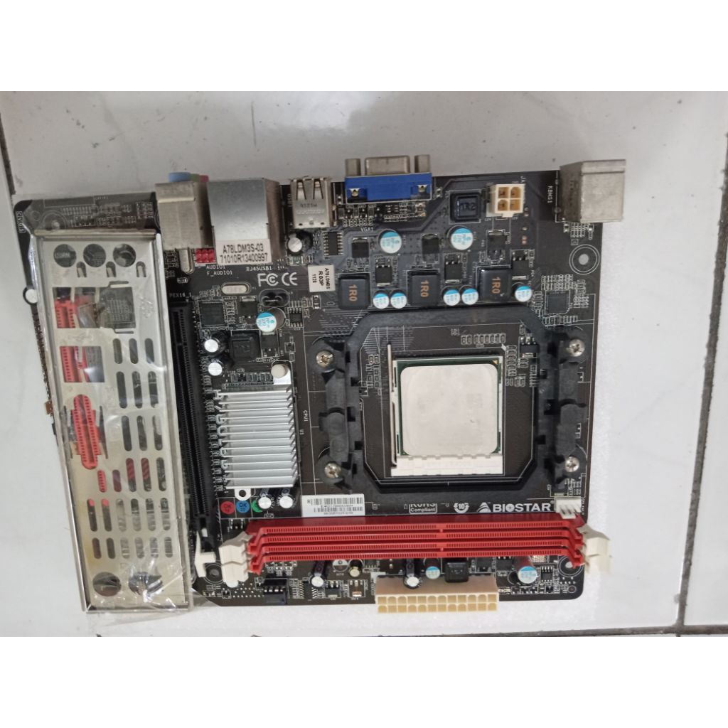 mainboard amd am3 merk biostar plus processor athlon X2 dan hsf ori