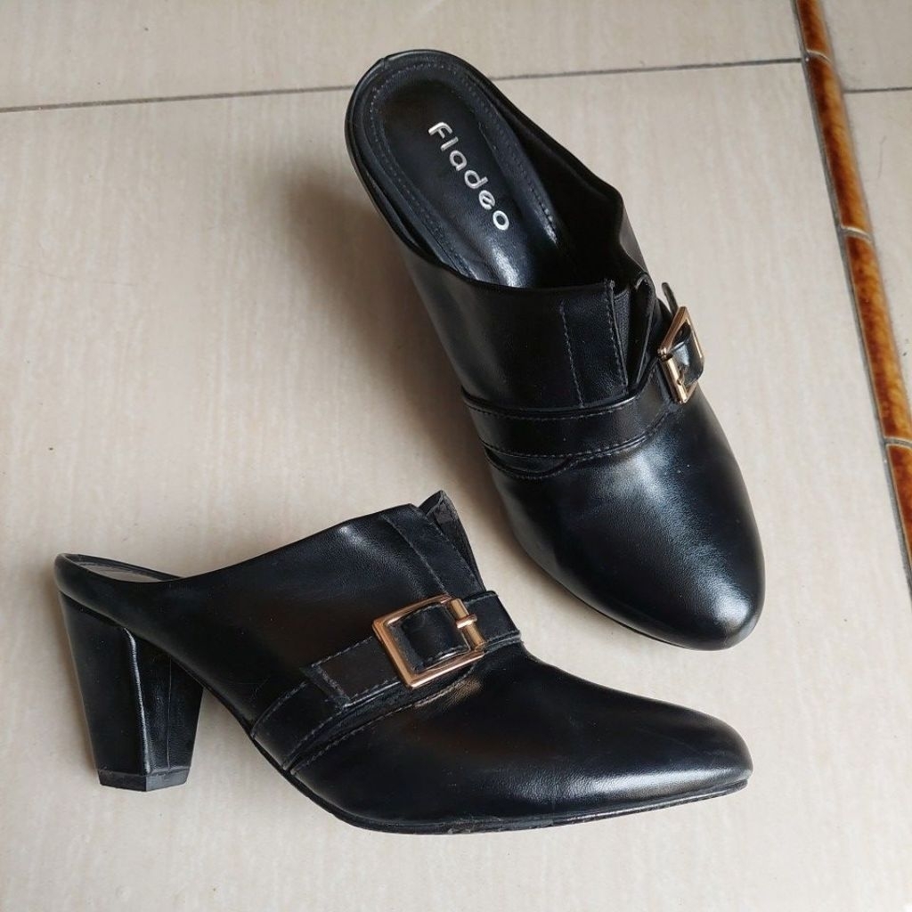 SANDAL SEPATU BOOTS HEELS HILS 7 CM WANITA FLADEO PRELOVED PRELOVE SIZE 38