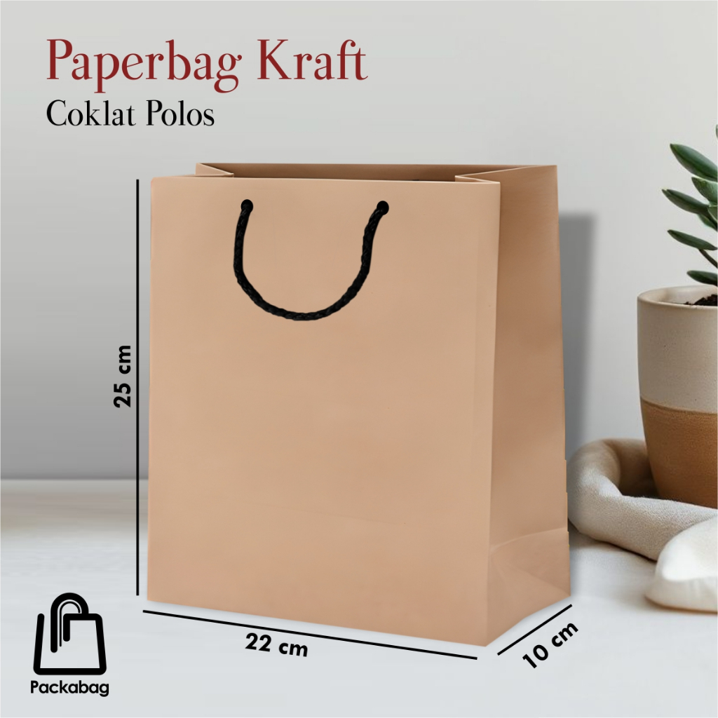 

PAKET (12 PCS) PAPER BAG AESTHETIC COKLAT – PACKAGING OLSHOP / SOUVENIR PERNIKAHAN – READY STOCK