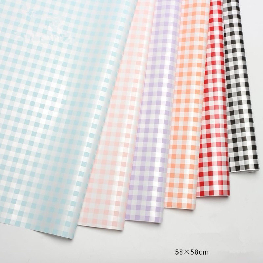 

WRAPPING FLOWER CELLOPHANE KOREA GINGHAM / KERTAS CELLOPHANE KOTAK GINGHAM KERTAS BUKET