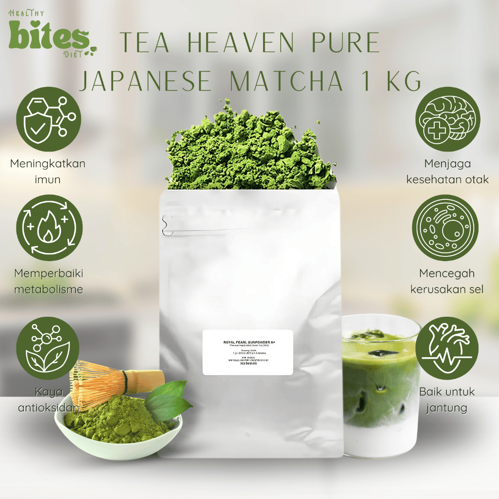 

Pure Matcha Powder 1Kg Tea Heaven Pure Japanese Matcha Bubuk Matcha Jepang Original Matcha Premium