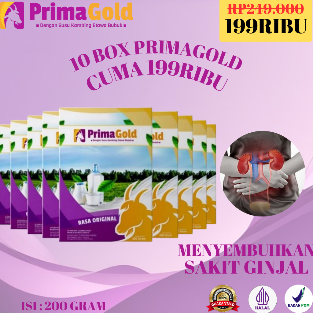 

10 Box Prima Gold Susu Kambing Etawa Original Membantu Melancarkan ASI Herbal Untuk Mencegah Stres