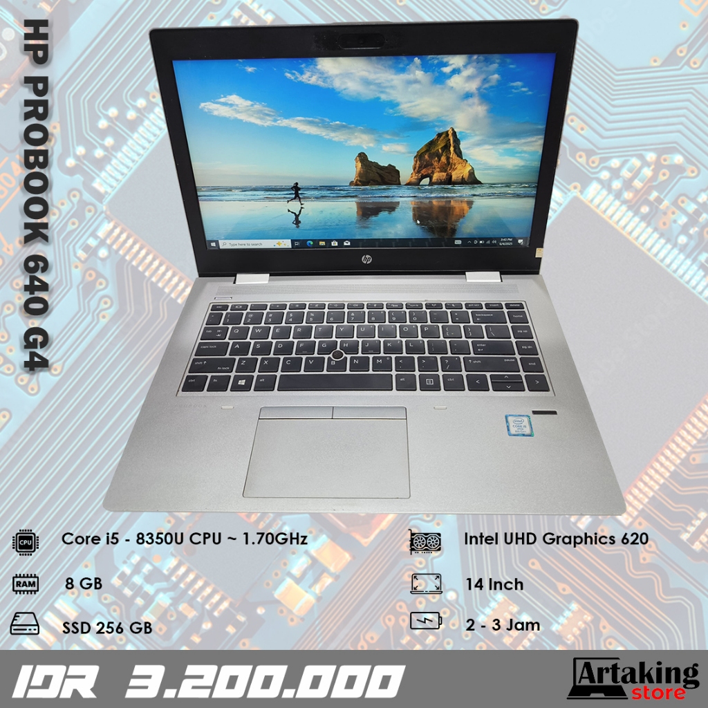 Hp ProBook 640 G4 - Core i5 - Gen 8 th - SSD 256 GB