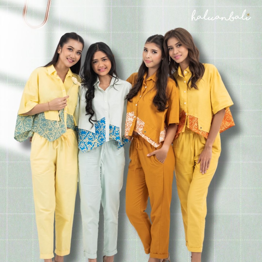 Celana Wanita Polos Motif Tjap Lakshmi HaluanBali – Santai Etnik Kain Cap Premium - CL-TL-F06