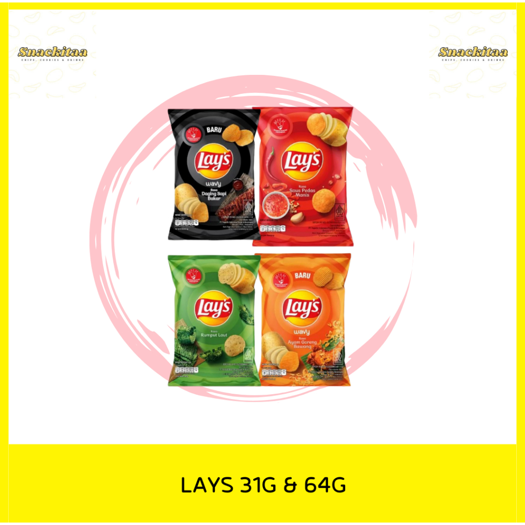 

LAYS KRIPIK KENTANG INDONESIA 31G & 64G SEMUA VARIAN RASA