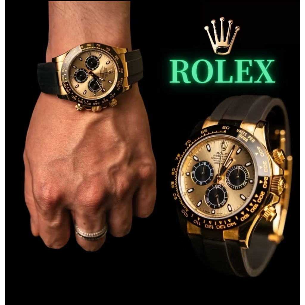 (100%Real Pict✅) Jam Tangan Rolex Daytona Pria Cosmograph On Tali Karet Rubber