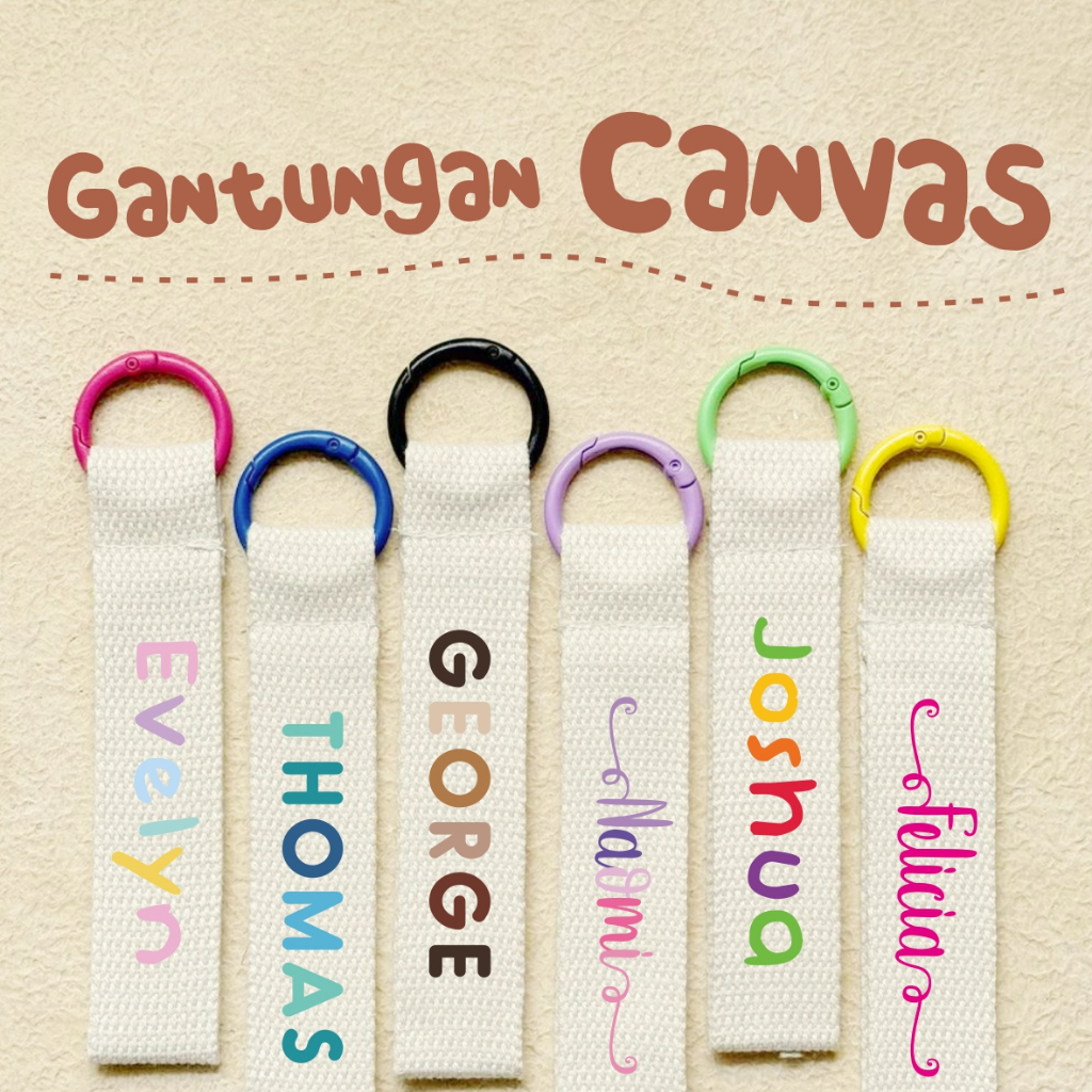 

Gantungan Canvas Keychain Webbing Ring O Premium Back To School Gantungan Tas Custom Strap