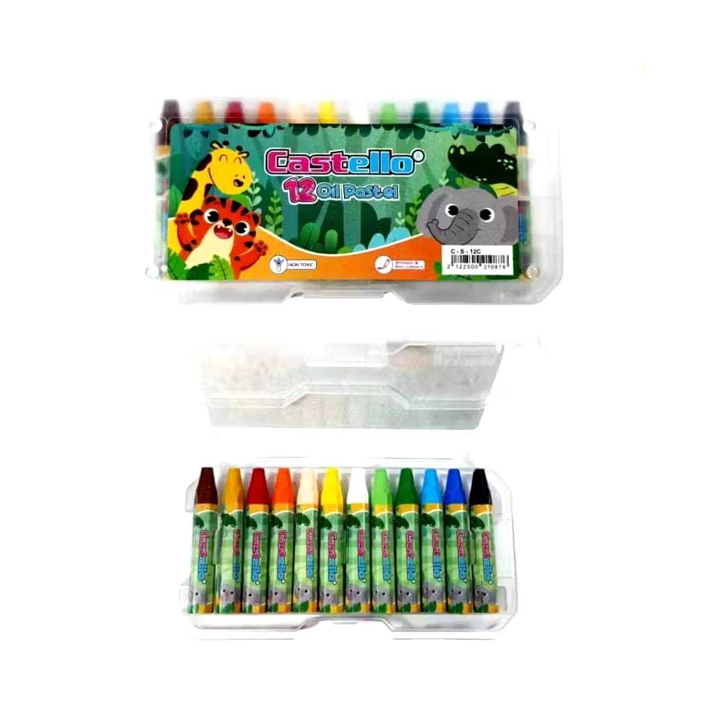 

Veiso_Crayon / Krayon Standard Castello Oil Pastel 12 Color Krayon 12 Warna Castello Standard